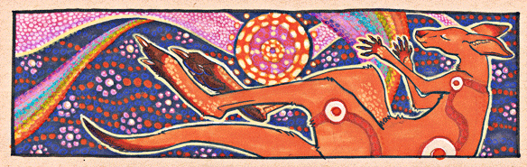 illustration of kangaroo in dreamtime